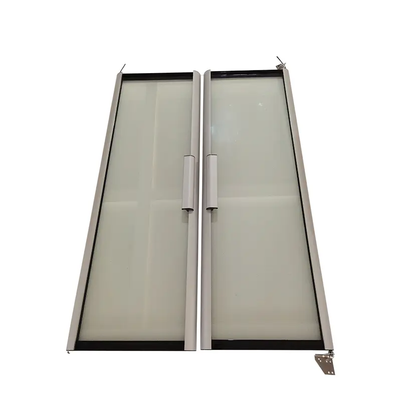 Quarter Curved Aluminum Alloy Frame Display Freezer Glass Door